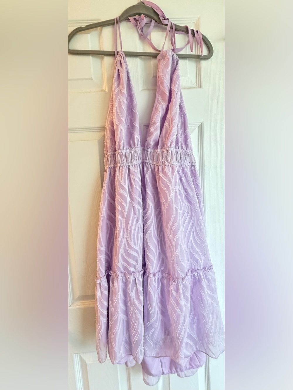 Lavender Textured Halter Dress